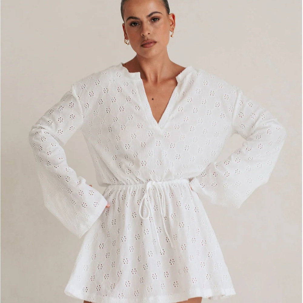 SABO Berkley Dress, L/US8, white crochet dress. Out of stock online